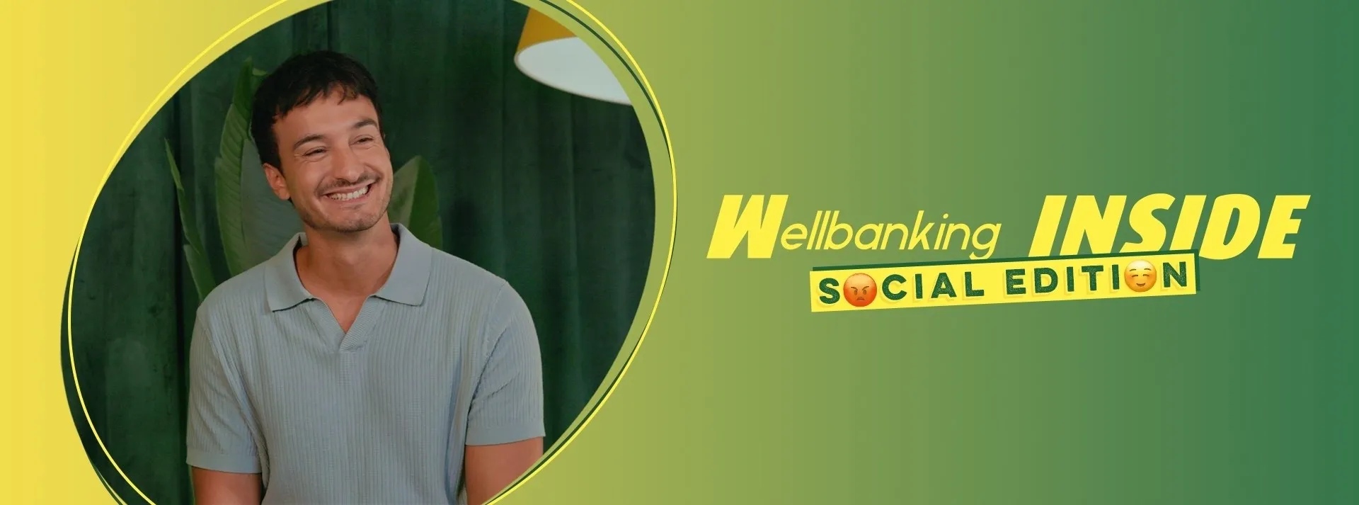 nuovo banner wellbanking inside con viso Andre Dianetti su sfondo verde 