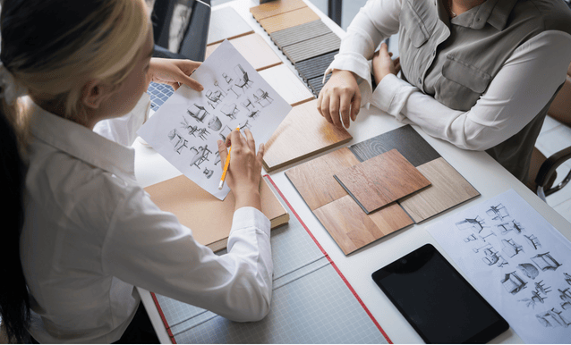 Designer di arredamento e materiali industriali