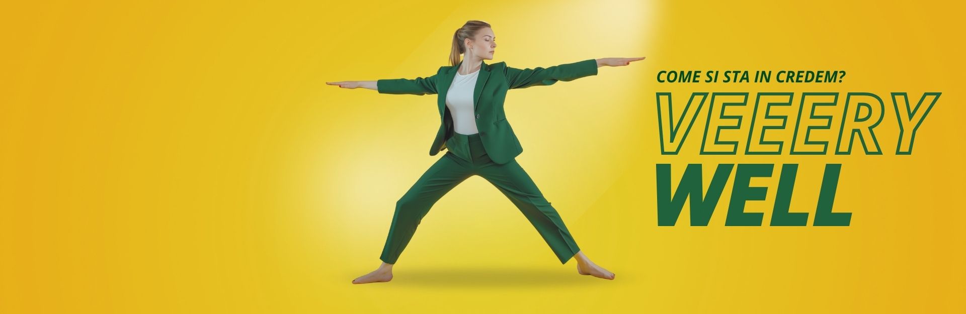 ragazza che fa yoga su sfondo giallo