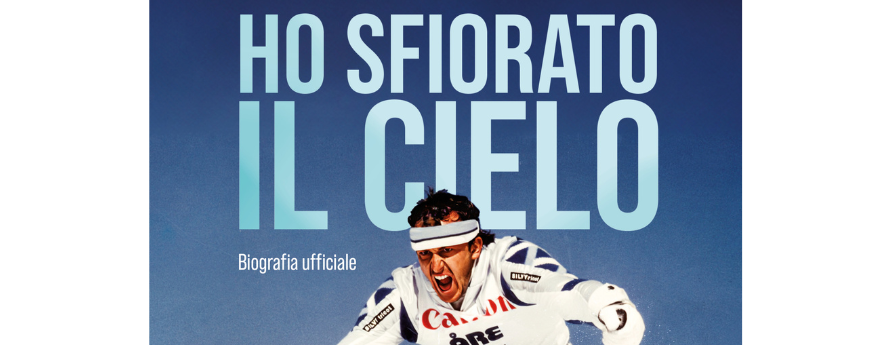 Copertina libro con immagine sciatore Paolo De Chiesa