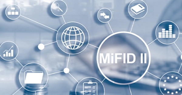 Una grafica con l’interconnessione di icone con a capo il MIFID, il regolamento MIFID II: nuove norme per i servizi finanziari, promuovendo trasparenza e protezione degli investitori.