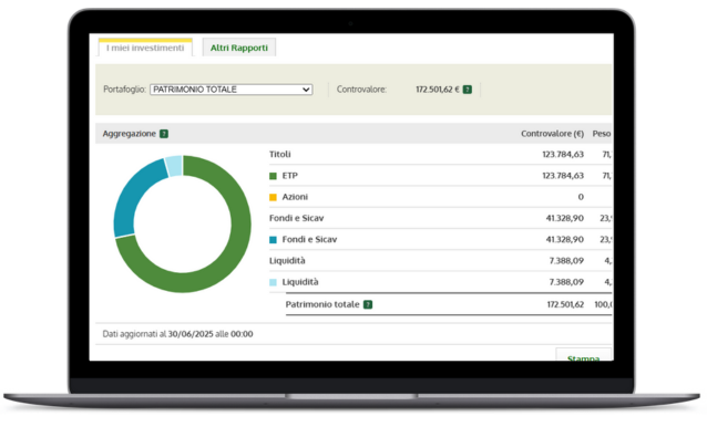 schermata dell'internet banking