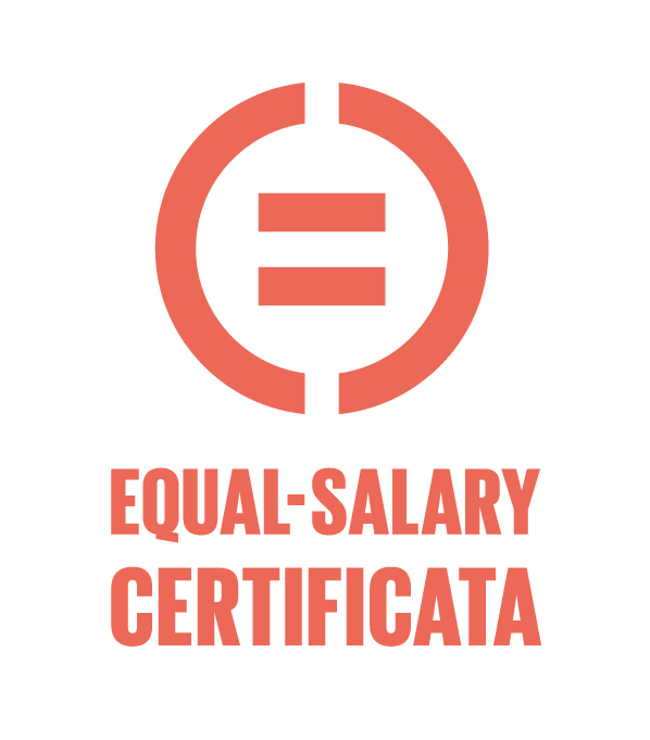 Logo Equal-Salary evidenziando come Credem ha conseguito la certificazione Equal-Salary permettendo di verificare e rendere pubblica l’equità retributiva tra donna e uomo