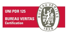 Logo certificazione PDR evidenziando come nel 2023 Credem ha ottenuto la certificazione PDR UNI 125:2022 sulla parità di genere