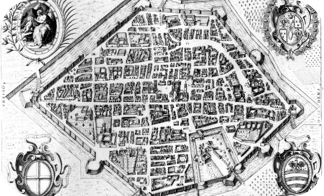 Mappa dell'antica città di Reggio Emilia