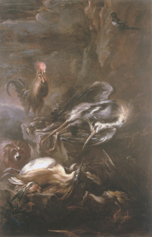 Felice Boselli, Cacciagione con gallo, 1701