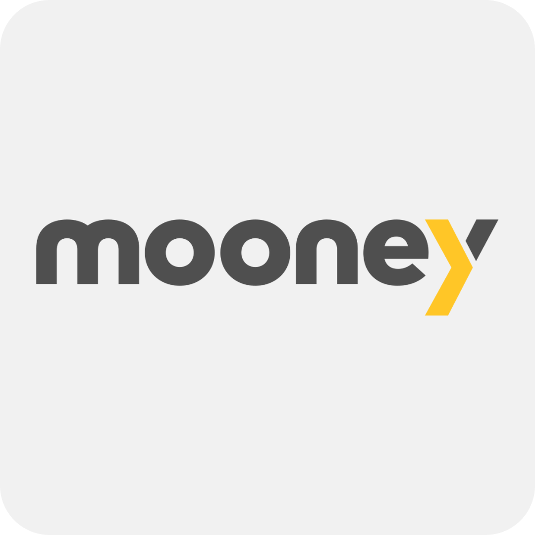 Logo mooney, azienda italiana che opera nel settore dei servizi digitali bancari e tecnofinanziari